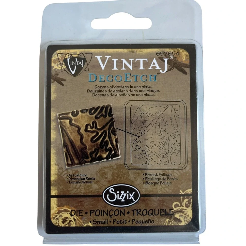 Sizzix Vintaj DecoEtch Forest Foliage Small Etching Die 657654 for Metal Blanks